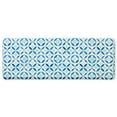 thumbnail image 1 of FIESTA Mali Tiles Geo Trellis Anti-Fatigue Comfort Kitchen Runner Mat, Non-Slip Floor Mat, Padded Standing Desk Mat, Blue/Aqua/White, 20"x55", 1 of 6
