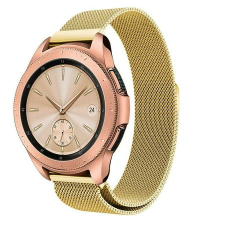 FIEWESEY 20mm Band for Samsung Galaxy Watch 41mm 42mm/Active 2 40mm 44mm/Gear S2 Classic/Galaxy Watch 5 40mm 44mm/Galaxy Watch 5 Pro 45mm,Milanese Mesh Woven Stainless Steel Watch Band(Gold)