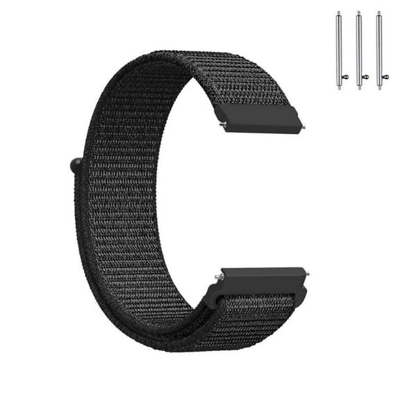 FIEWESEY 20mm Compatible with Galaxy 42mm/Watch Active/Gear Sport/Gear S2 Classic/Galaxy Watch 5 40mm 44mm/Galaxy Watch 5 pro 45mm Nylon Lightweight Breathable Replacement Sport Loop Strap(Black)