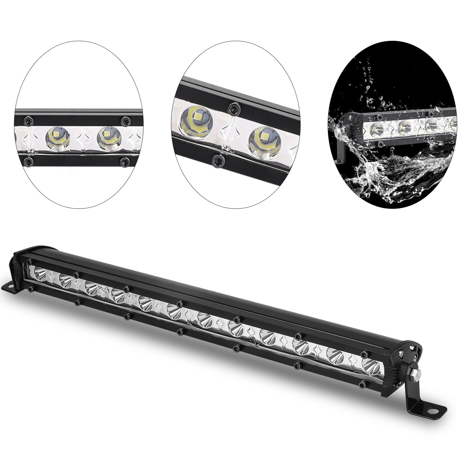 4X4 Off-Road Roof Mount Adjustable Beam Clear Lens Fog Lamp w/LED Accent Lights