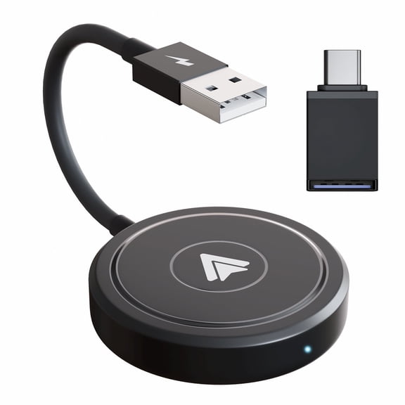 FIEWESEY Android Auto Wireless Adapter for Wired Android Auto Cars Converts Wired to Wireless - Easy Setup Plug & Play Seamless Connection Stable and Fast - Black.