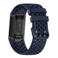 thumbnail image 1 of FIEWESEY Band Compatible with Fitbit Charge 5, Replacement Bracelet Adjustable Watch Strap, Fashion Classic Soft Silicone Fitness Sports Breathable Bands Fit for Fitbit Charge 5/Charge 6(Navy), 1 of 2