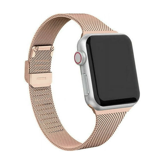 FIEWESEY Bands Apple Watch Band 38mm 40mm 41mm Band,Metal Stainless Steel Magnetic Men/Women Replacement Bands for Apple Watch Series Se 9 8 7 6 5 4 3 2 1,Rose Gold