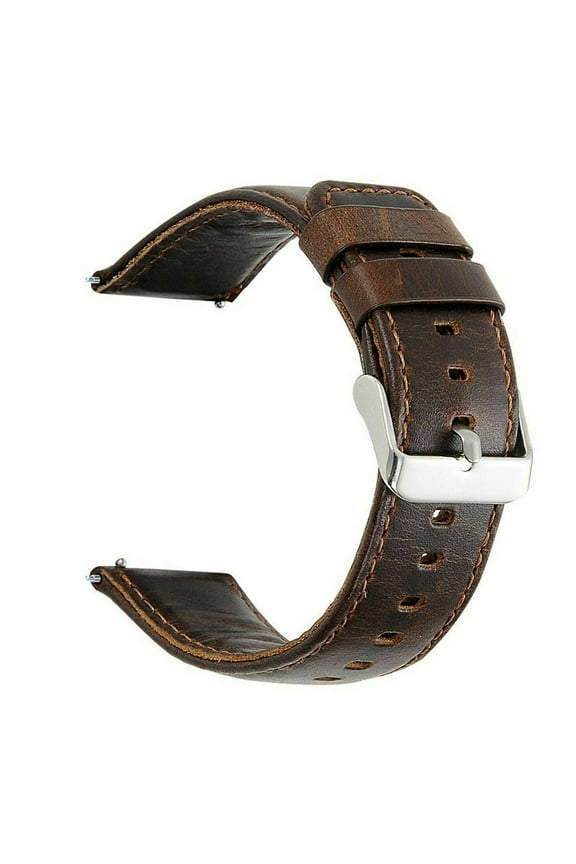 Bands Compatible with Garmin Forerunner 245/Approach S42/D2 Air/S12/Vivomove 3/Vivomove Style/Galaxy Watch 5 40mm 44mm/Galaxy Watch 5 pro 45mm 20MM Leather Watch Strap Wristband(Dark Brown)