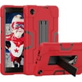 thumbnail image 1 of FIEWESEY Case for for Alcatel Joy Tab 2 Tablet 8-inch 2020 Release (Model: 9032Z) - [Built-in Kickstand] Anti Slip Kids Friendly Shockproof Silicone Protective Cover (Red/Black), 1 of 8