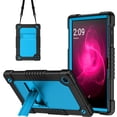 thumbnail image 1 of FIEWESEY Case Compatible With T-Mobile Revvl Tab 2 2025 Released 10.1 inch Hybrid Heavy Duty Shockproof Hard Back Cover Built in Kickstand Shoulder Strap For Revvl Tab 2 2025 10.1" - BlackBlue, 1 of 8