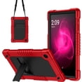 thumbnail image 1 of FIEWESEY Case Compatible With T-Mobile Revvl Tab 2 2025 Released 10.1 inch Hybrid Heavy Duty Shockproof Hard Back Cover Built in Kickstand Shoulder Strap For Revvl Tab 2 2025 10.1" - RedBlack, 1 of 8