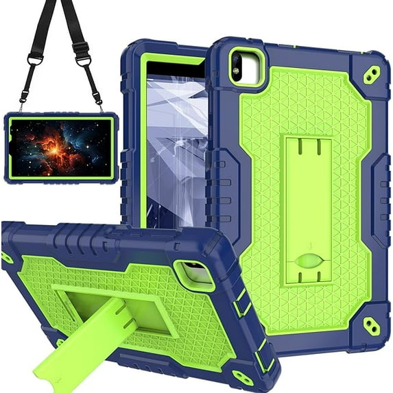 FIEWESEY Case for DIALN X8 Ultra Tablet 8 Inch/Maxsip Telecom X8 Ultra Case Hybrid Shockproof Case Built in Kickstand for DIALN X8 Ultra/Maxsip Telecom X8 Ultra 8 Inch Tablets (Navy Blue/Green)