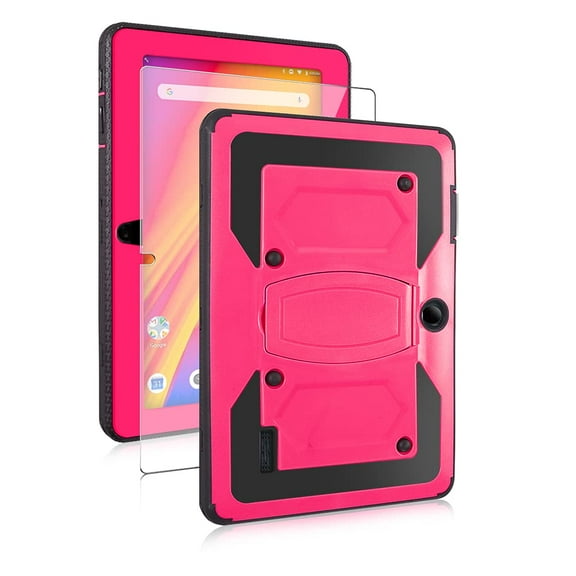 FIEWESEY Case for Dragon Touch Max 10 Plus/Veidoo T10/T20 Tablet/Meize K105/K106/K10110 inch/Flying TECH 10 inch /Victbing 10 inch/Lectrus 10 inch/FEONAL 10 inch+Screen Protector (Pink, 1 Pack)