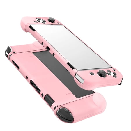 FIEWESEY Case for Nintendo Switch OLED,3 in 1 Anti-Scratch Shockproof Protective Hard Cover Case Fit for Nintendo Switch OLED and Joy-Con Controller (Pink)