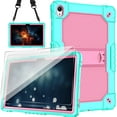 thumbnail image 1 of FIEWESEY Case for Onn 10.1" Tablet Case (2024 Model / 100135925) Heavy Duty Built in Stand Hard Back Shell Protective Case with Screen Protector for Onn. 10.1" 4 Gen 2024 Tablet (Green/Pink/2 PCS), 1 of 8