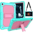 thumbnail image 1 of FIEWESEY Case for Onn. 10.1" Tablet Case (2024 Model / 100135925) Slim Heavy Duty Built in Stand Hard Back Shell Protective Case with Shoulder Strap for Onn. 10.1" 4 Gen 2024 Tablet (Green/Pink), 1 of 8