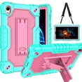 thumbnail image 1 of FIEWESEY Case for Onn 7 inch Tablet Gen 4 2024 Case Slim Heavy Duty Built in Stand Hard Back Shell Protective Case with Shoulder Strap for Onn 7 2024 Model:100135924 Tablet (Green/Pink), 1 of 7