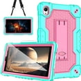 thumbnail image 1 of FIEWESEY Case for Onn 7 inch Tablet Gen 4 2024 Case Heavy Duty Built in Stand Hard Back Shell Protective Case with with Screen Protector for Onn 7 2024 Model:100135924 Tablet (Green/Pink/1 PC), 1 of 7