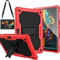 thumbnail image 1 of FIEWESEY Case for Pritom M10 /quntiCO Y10 /Digiland DL1036 /Voger priorpad X100 /VUCATIMES N10/Gateway 10.1 HD Tab Case with Stand Rubber Hybrid Come with 9H Tempered Glass Film (Red/Black/1 PC), 1 of 5