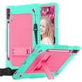 thumbnail image 1 of FIEWESEY Case for Samsung Galaxy Tab S10+ Plus 2024 / Tab S9 Plus Case 12.4 inch 2023 Kids Friendly Protective Case with Kickstand S Pen Holder Shoulder Strap for Galaxy Tab S10+ S9+ (Green Pink), 1 of 6
