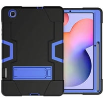 FIEWESEY Case for Samsung Galaxy Tab S6 Lite, Heavy Duty Shockproof Rugged Full Body Protective Case With Stand for Samsung Galaxy Tab S6 Lite 10.4 Inch 2024/2022/2020 (Black/Blue)