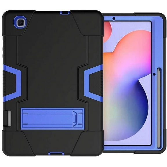 FIEWESEY Case for Samsung Galaxy Tab S6 Lite, Heavy Duty Shockproof Rugged Full Body Protective Case With Stand for Samsung Galaxy Tab S6 Lite 10.4 Inch 2024/2022/2020 (Black/Blue)