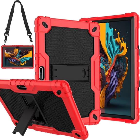 FIEWESEY Case for Sky PAD 10 10.1" Tablet Case,Heavy-Duty Drop-Proof Shockproof Hybrid Kids Protective Case for Sky PAD 10 Tablet 10.1 inch Tablet (Red/Black)