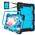 thumbnail image 1 of FIEWESEY Case for Urao X109 Tablet 10.1 Inch Tab Friendly Hybrid Soft Silicone Adjustable Shoulder Strap Built in Kickstand Pen Holder Compatible with Urao X109 10.1" 2026 Model (BlackBlue), 1 of 6