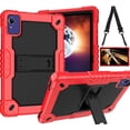 thumbnail image 1 of FIEWESEY Case for VORTEX T10/ T10M 10.1 inch Tablet Hybrid Shockproof Protective Kids Firendly Case Hard Shell Built in Kickstand Shoulder Strap for VORTEX T10/ T10M 10.1 inch Tablet (Red/Black), 1 of 7