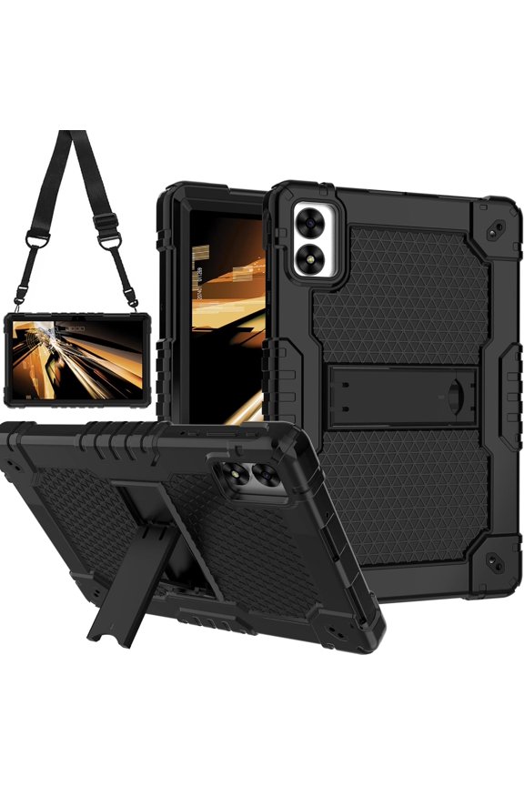 Case for VORTEX ZTAB10/Vortex T10M PRO 10.1 inch Tablet Hybrid Shockproof Firendly Case Built in Kickstand Shoulder Strap for VORTEX ZTAB 10/Vortex T10M PRO 10.1 inch Tablet (Black/Black)