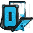 thumbnail image 1 of FIEWESEY Case for Walmart ONN 10.1 Inch Gen 3 2022 Tablet(Model:100071485),Shoulder Strap Kids Friendly Shockproof Rugged Case Cover for Walmart Onn 10.1 3nd Gen+Screen Protector(Black&Blue,2 Pcs), 1 of 6