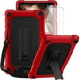 thumbnail image 1 of FIEWESEY Case for Walmart Onn 8 Inch Gen 3 2022 Tablet(Model:100071483),Shockproof Kids Rugged Case with Shoulder Strap&Stand Cover for Walmart Onn 8 Gen 3 2022+Screen Protector(Red/Black,2 Pcs), 1 of 6