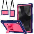 thumbnail image 1 of FIEWESEY Case For Walmart onn 11 core Tablet 2026 Model 36018341 / For Walmart Onn. 11" Tablet Pro 2024 Hybrid Soft Silicone Cover Adjustable Shoulder Strap Built in Kickstand Pen Holder(NavyPink), 1 of 6