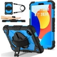 thumbnail image 1 of FIEWESEY Case for Xiaomi Redmi Pad SE 8.7 Case with Shoulder Strap & Stand Shockproof Protective Case for Xiaomi Redmi Pad SE 8.7" 4G 2024 Released (Black/Blue), 1 of 8