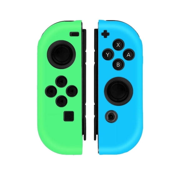 FIEWESEY Case for Nintendo Switch - Silicone Joy Con Case for Nintendo Switch & Switch OLED - Protective Switch Controller Case Cover - Blue+Green
