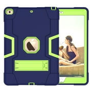 FIEWESEY Case for iPad 10.2 Inch 9th Gen,Kids Heavy Duty Shockproof Rugged With Stand Protective Case for Apple iPad 10.2 inch 7th/8th/9th Generation Tablet 2019/2020/2021 ReleasedNavy/Green