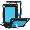 thumbnail image 1 of FIEWESEY Case for iPad 10th Generation 10.9 inch 2022,Heavy Duty with Shoulder Strap Soft Silicone&Hard Back Hybrid Shockproof Kids Friendly Case for 10.9 inch iPad 10th Generation (Black/Blue), 1 of 6