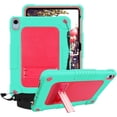 thumbnail image 1 of FIEWESEY Case for iPad 10th Generation 10.9 inch 2022,Heavy Duty with Shoulder Strap Soft Silicone&Hard Back Hybrid Shockproof Kids Friendly Case for 10.9 inch iPad 10th Generation (Green/Pink), 1 of 6