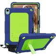 thumbnail image 1 of FIEWESEY Case for iPad 10th Generation 10.9 inch 2022,Heavy Duty with Shoulder Strap Soft Silicone&Hard Back Hybrid Shockproof Kids Friendly Case for 10.9 inch iPad 10th Generation (Navy/Green), 1 of 6