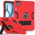 thumbnail image 1 of FIEWESEY Case for iPad Air 11-inch M2 [2024 6th Gen] Tablet Case Soft Silicone Rubber Had Back Shell Kids Friendly Built in Stand Pen Holder for iPad Air 11-inch M2 [2024 6th Gen] (Red/Black), 1 of 7