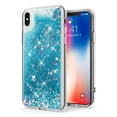 thumbnail image 1 of FIEWESEY Case for iPhone X,3 in1 Layers Hybrid Liquid Stars Shaped Glitter Flowing Quicksand case Clear Soft Shockproof TPU Slim Protective Cover for iPhone X/XS(Blue), 1 of 6