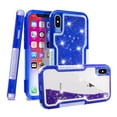 thumbnail image 1 of FIEWESEY Case for iPhone XS MAX,3 in1 Layers Hybrid Liquid Heart Shaped Glitter Flowing Quicksand case Clear Soft Shockproof TPU Slim Protective Cover for iPhone XS MAX(Blue), 1 of 6