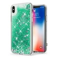 thumbnail image 1 of FIEWESEY Case for iPhone XS MAX,3 in1 Layers Hybrid Liquid Stars Shaped Glitter Flowing Quicksand case Clear Soft Shockproof TPU Slim Protective Cover for iPhone XS MAX(Green), 1 of 6
