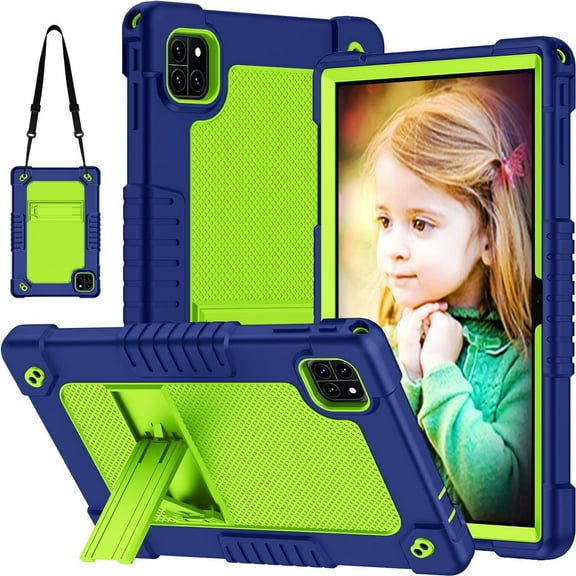 FIEWESEY Compatible with Callsky-Tab Cpad 10 / Ctab 10 10.1 inch Tablet Case Heavy Duty Kids Friendly Cover Built in Kickstand Shoulder strap For Callsky-Tab Cpad 10/Ctab 10 10.1 inch - NavyGreen
