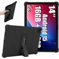 thumbnail image 1 of FIEWESEY For Callsky-Tab Ctab 14 inch / URAO G140L 14.1 in Tablet Case Soft Silicone Shockproof Hybrid Shell Back Cover with Kickstand Kids Friendly For Callsky-Tab Ctab 14"/URAO G140L (Black), 1 of 6