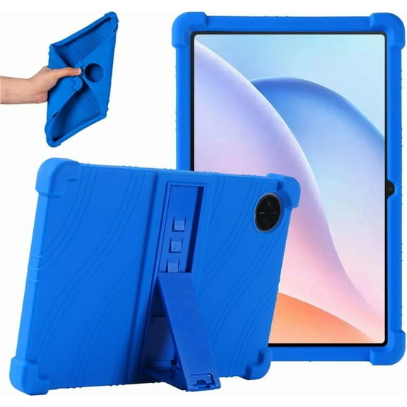 FIEWESEY Compatible with DOOGEE Tab A9 Pro/DOOGEE Tab A9 10.1 inch Case Soft Silicone Shockproof Hybrid Cover Built in Kickstand Kids Friendly Tablet Protective Shell - Blue