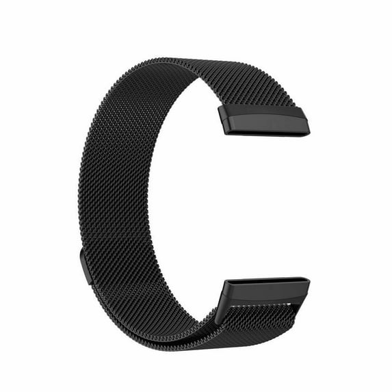FIEWESEY Compatible with Fitbit Versa 3/Versa Sense Bands,Magnetic Stainless Steel Milanese Loop Watch band Metal Replacement Strap Bracelet Wrist Band for Men/Women(Black)