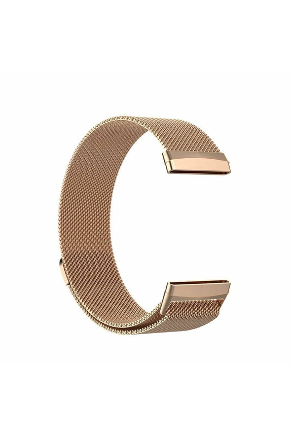 Compatible with Fitbit Versa 3/Versa Sense Bands,Magnetic Stainless Steel Milanese Loop Watch band Metal Replacement Strap Bracelet Wrist Band for Men/Women(Rose Gold)