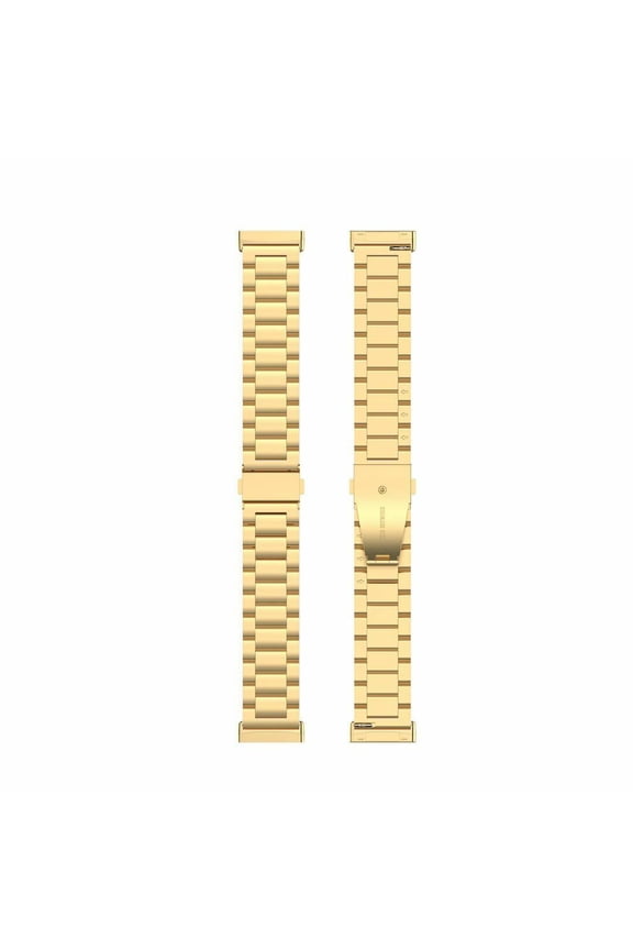 Compatible with Fitbit Versa 4/Versa 3/Versa Sense/Versa Sense 2 Bands, Stainless Steel Metal Replacement Strap Bracelet Wrist Band for Men/Women(Gold)