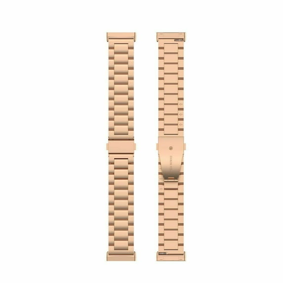 FIEWESEY Compatible with Fitbit Versa 4/Versa 3/Versa Sense/Versa Sense 2 Bands, Stainless Steel Metal Replacement Strap Bracelet Wrist Band for Men/Women(Rose Gold)