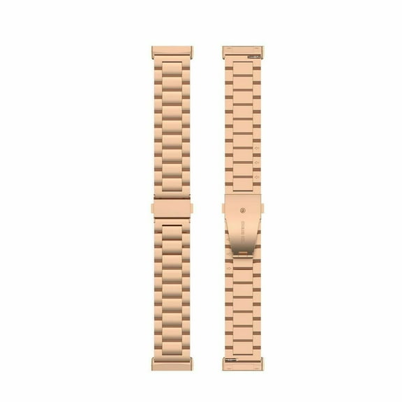 FIEWESEY Compatible with Fitbit Versa 4/Versa 3/Versa Sense/Versa Sense 2 Bands, Stainless Steel Metal Replacement Strap Bracelet Wrist Band for Men/Women(Rose Gold)