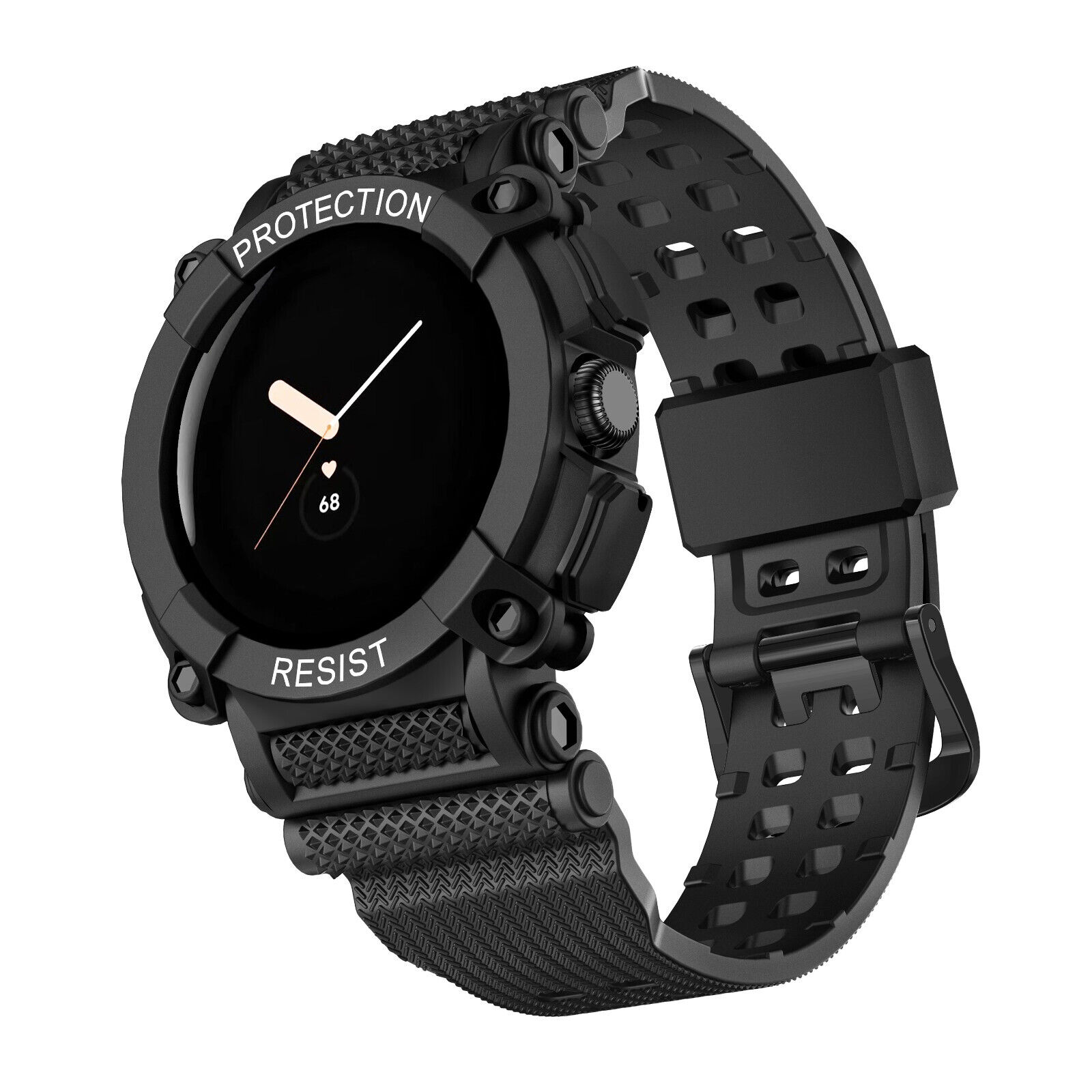 FIEWESEY Compatible with Google Pixel Watch/Pixel Watch 2 Band with Bumper  Case, TPU Sports Pixel Watch Strap Replacement with Rugged Shockproof  Protective Case for Men Women (Black) - Walmart.com