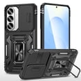 thumbnail image 1 of FIEWESEY Compatible with Samsung Galaxy S26 Plus Case Built in Slide Camera Lens Cover Finger Ring Holder Kickstand,Heavy Duty Shockproof Full Body Phone Cover For Samsung Galaxy S26 Plus 2026,Black, 1 of 7