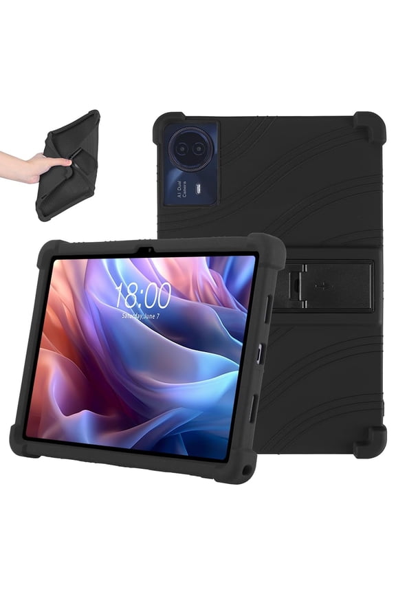 Compatible with TECLAST T65Max Tablet 13" Android Tablet Soft Silicone Case Shockproof with Kickstand Kids Friendly Shell Cover Fit for 13" TECLAST T65 Max Tablet (Black)